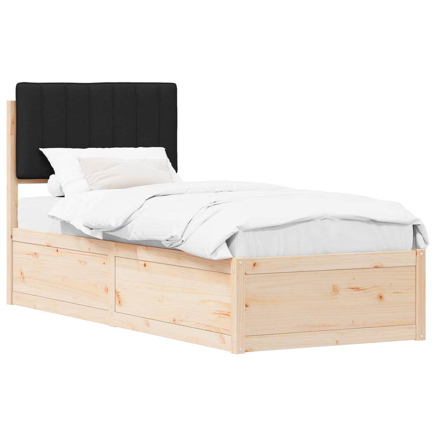Bedframe met Gevoerd Hoofdgedeelte Zwart 80 x 200 cm