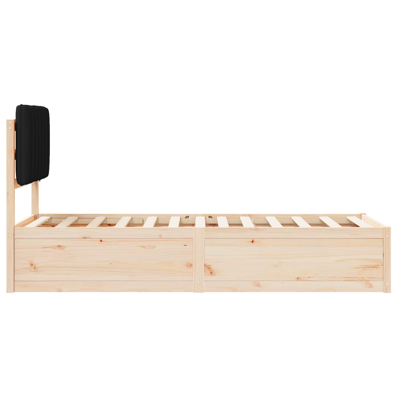 Bedframe met Gevoerd Hoofdgedeelte Zwart 80 x 200 cm