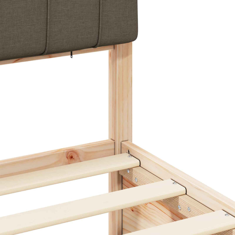 Bedframe met Gevoerd Hoofdgedeelte Taupe 80 x 200 cm
