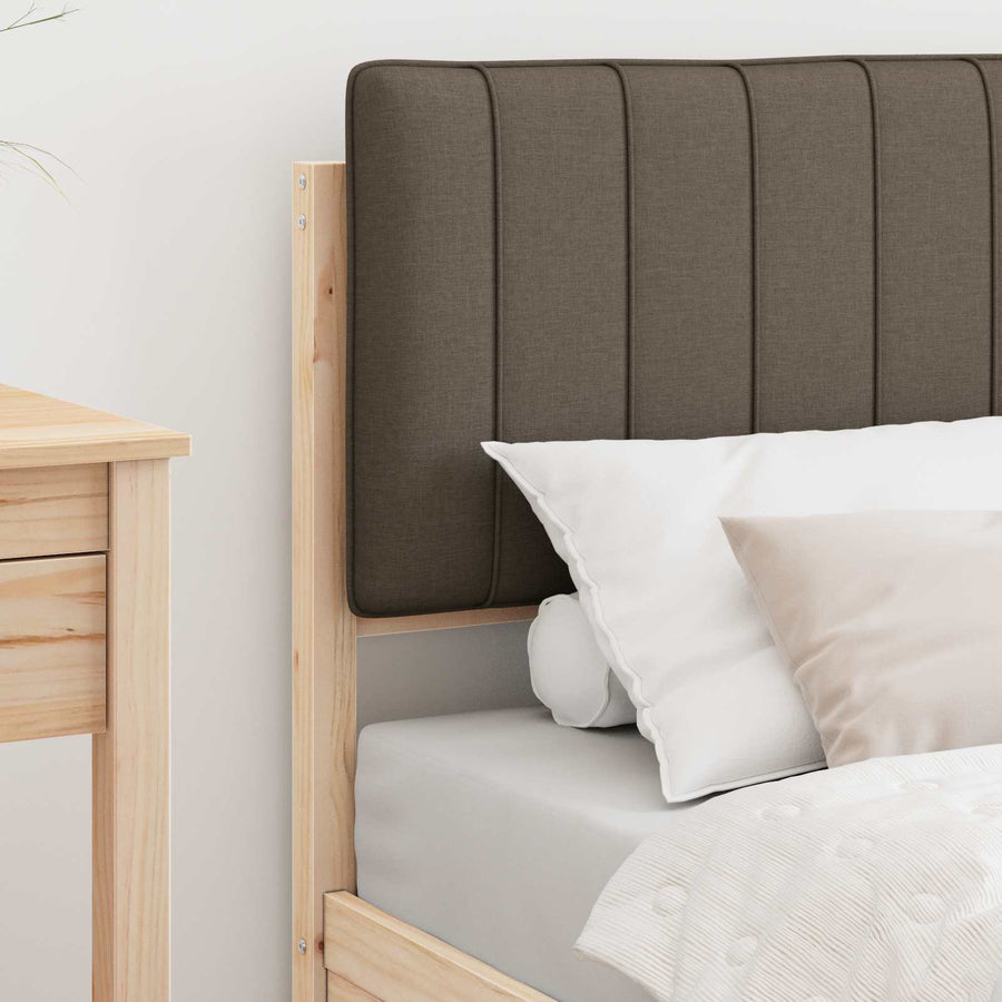 Bedframe met Gevoerd Hoofdgedeelte Taupe 80 x 200 cm