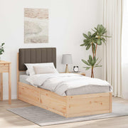 Bedframe massief grenenhout taupe 80x200 cm