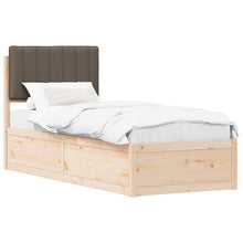 Bedframe met Gevoerd Hoofdgedeelte Taupe 80 x 200 cm