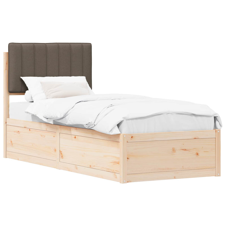 Bedframe met Gevoerd Hoofdgedeelte Taupe 80 x 200 cm