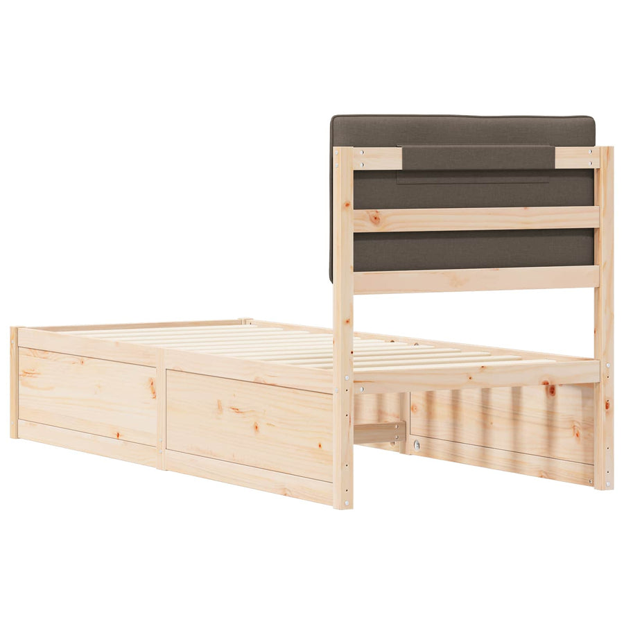 Bedframe met Gevoerd Hoofdgedeelte Taupe 80 x 200 cm