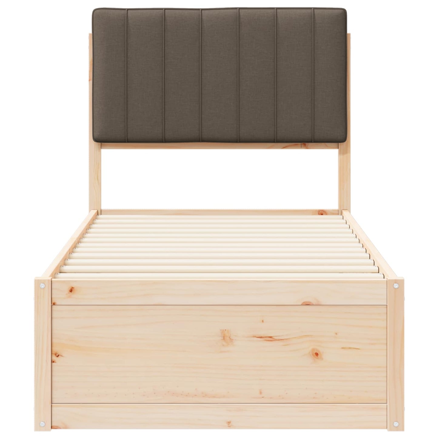 Bedframe met Gevoerd Hoofdgedeelte Taupe 80 x 200 cm