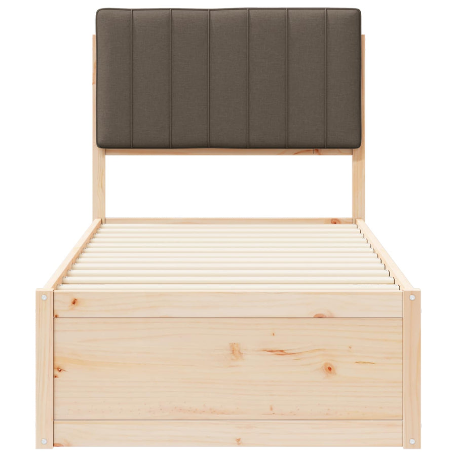 Bedframe met Gevoerd Hoofdgedeelte Taupe 80 x 200 cm