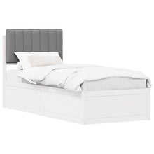 Bedframe met Gevoerd Hoofdgedeelte Lichtgrijs 80 x 200 cm