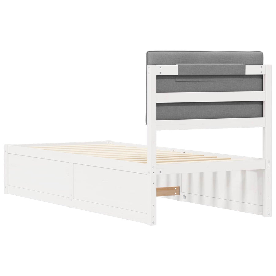 Bedframe met Gevoerd Hoofdgedeelte Lichtgrijs 80 x 200 cm