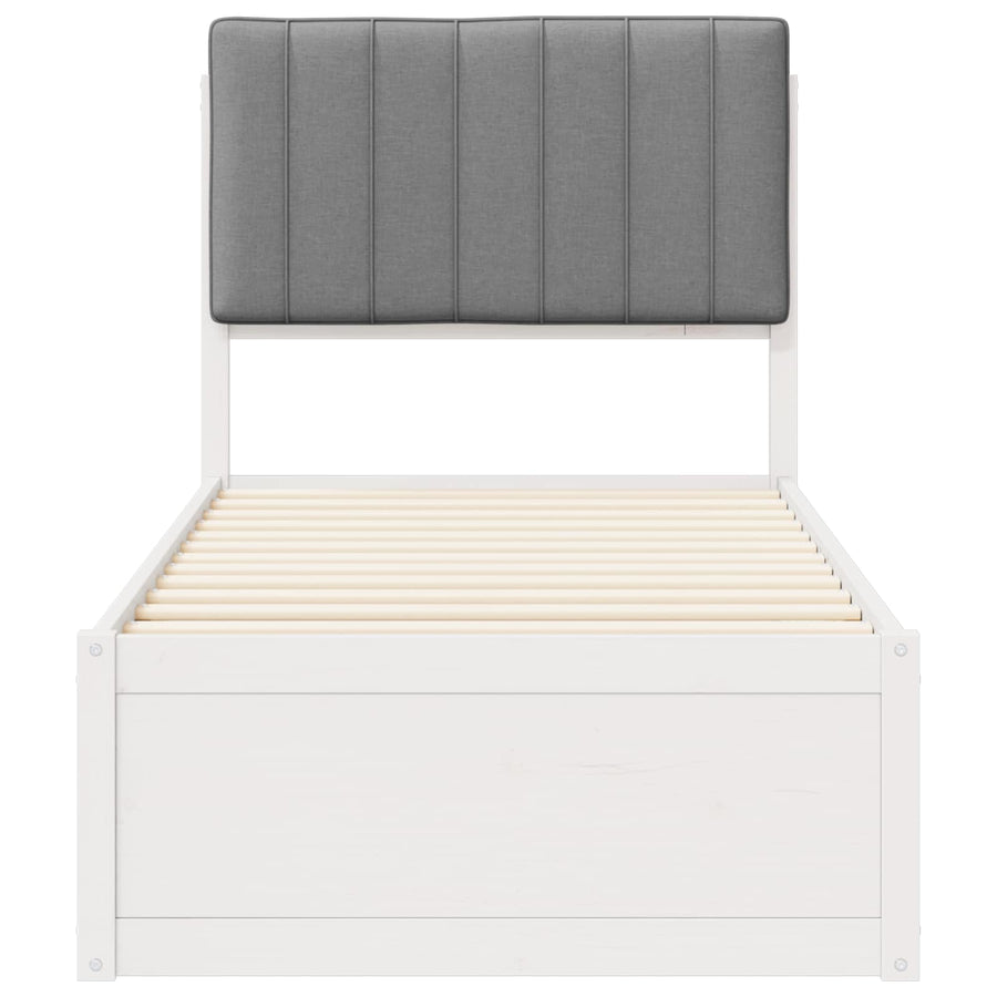 Bedframe met Gevoerd Hoofdgedeelte Lichtgrijs 80 x 200 cm