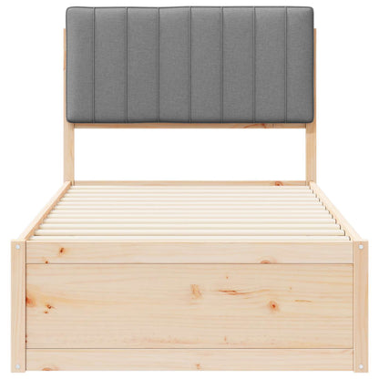 Bedframe met Gevoerd Hoofdgedeelte Lichtgrijs 90 x 190 cm