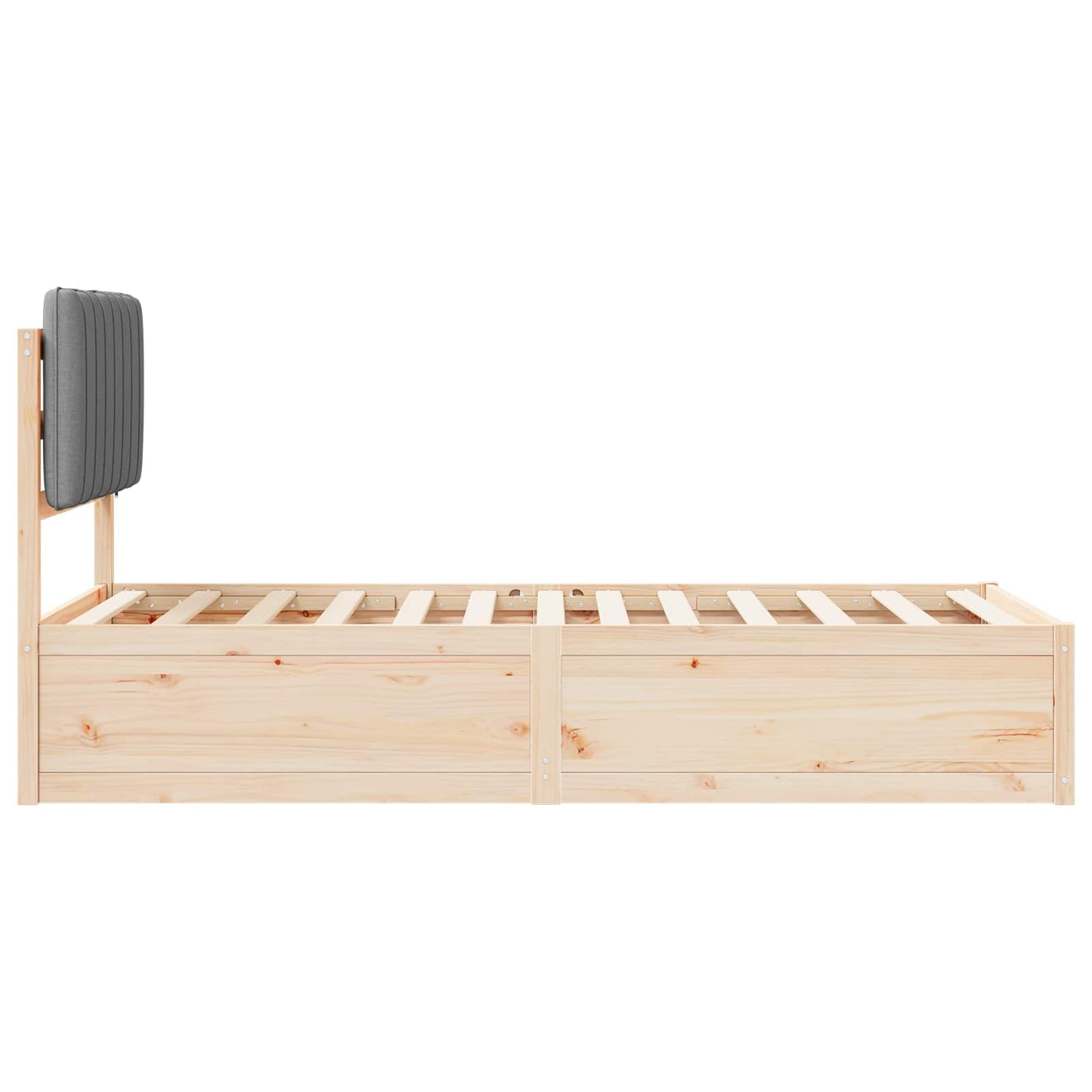 Bedframe met Gevoerd Hoofdgedeelte Lichtgrijs 90 x 190 cm