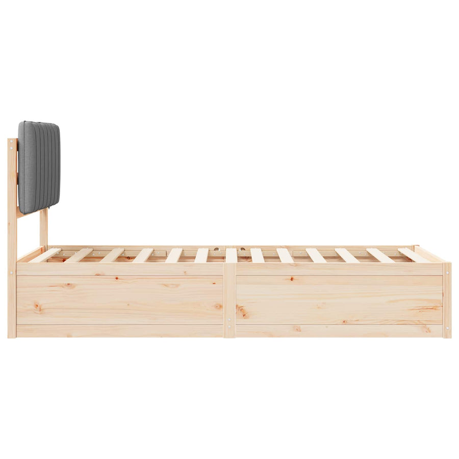 Bedframe met Gevoerd Hoofdgedeelte Lichtgrijs 90 x 190 cm