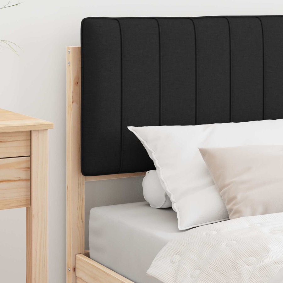 Bedframe met Gevoerd Hoofdgedeelte Zwart 90 x 190 cm