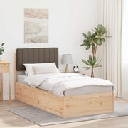 Bedframe 90x190 cm massief grenenhout taupe