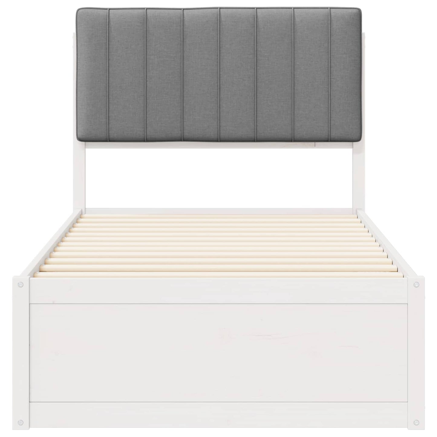 Bedframe met Gevoerd Hoofdgedeelte Lichtgrijs 90 x 190 cm