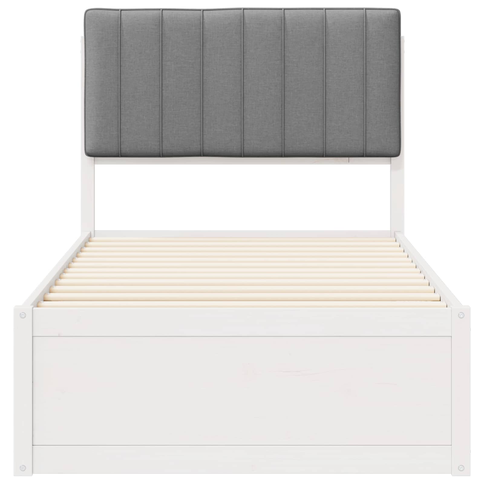 Bedframe met Gevoerd Hoofdgedeelte Lichtgrijs 90 x 190 cm