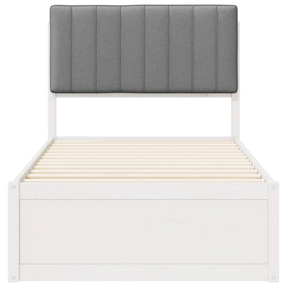 Bedframe met Gevoerd Hoofdgedeelte Lichtgrijs 90 x 190 cm