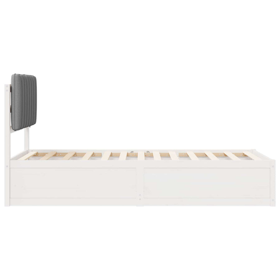 Bedframe met Gevoerd Hoofdgedeelte Lichtgrijs 90 x 190 cm