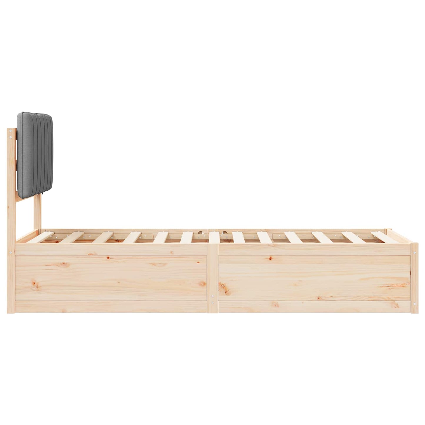 Bedframe met Gevoerd Hoofdgedeelte Lichtgrijs 75 x 190 cm