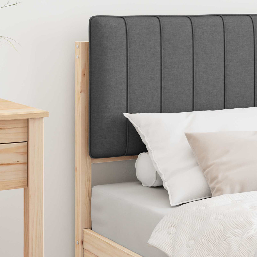 Bedframe met Gevoerd Hoofdgedeelte Donkergrijs 75 x 190 cm