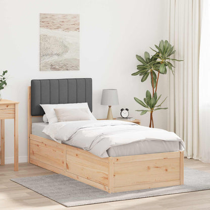 Bedframe met Gevoerd Hoofdgedeelte Donkergrijs 75 x 190 cm