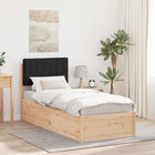 Bedframe 75x190 cm massief grenenhout zwart