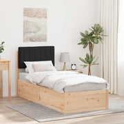 Bedframe 75x190 cm massief grenenhout zwart