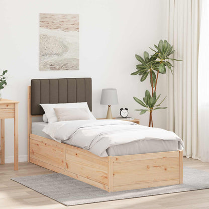 Bedframe met Gevoerd Hoofdgedeelte Taupe 75 x 190 cm