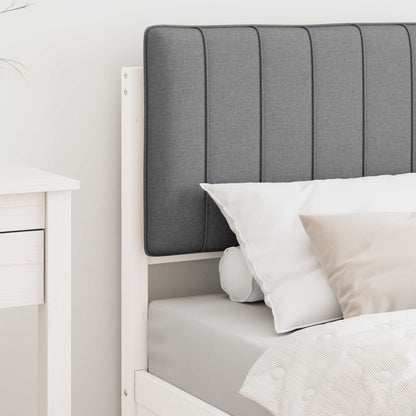 Bedframe met Gevoerd Hoofdgedeelte Lichtgrijs 75 x 190 cm