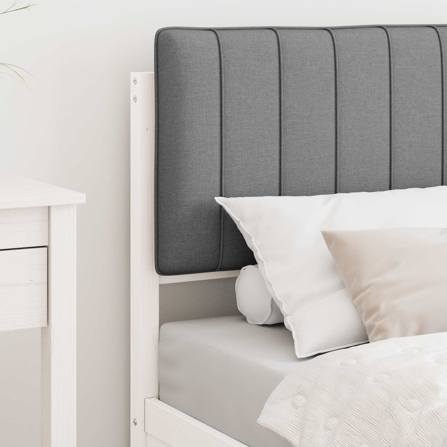 Bedframe met Gevoerd Hoofdgedeelte Lichtgrijs 75 x 190 cm