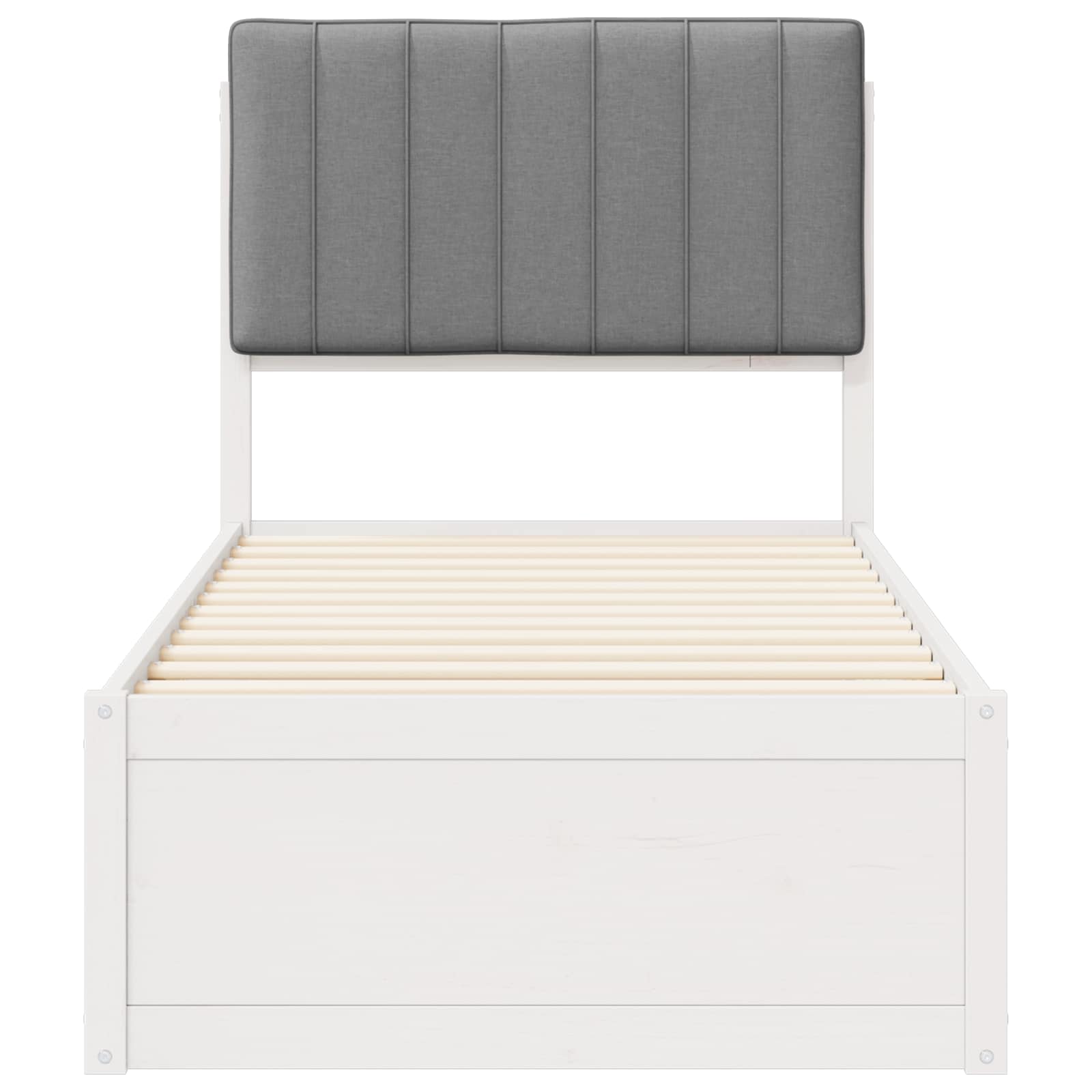 Bedframe met Gevoerd Hoofdgedeelte Lichtgrijs 75 x 190 cm