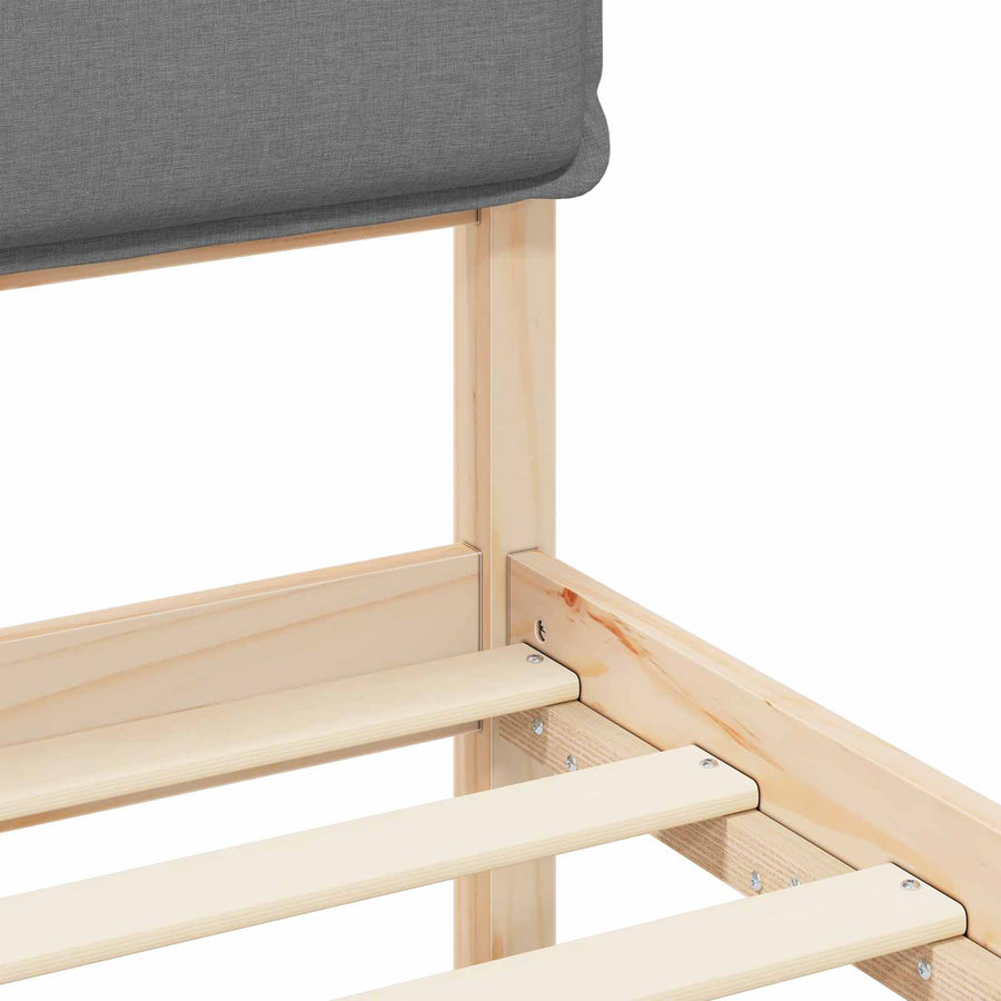 Bedframe met Gevoerd Hoofdgedeelte Lichtgrijs 180 x 200 cm