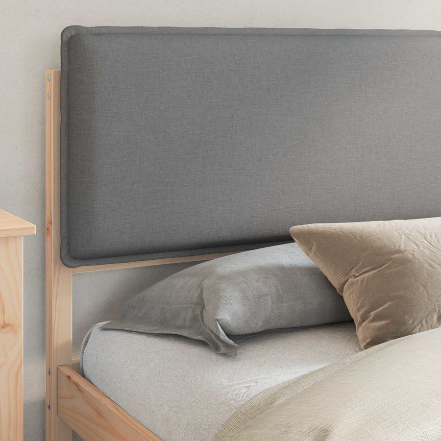 Bedframe met Gevoerd Hoofdgedeelte Lichtgrijs 180 x 200 cm