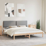 Bedframe massief grenenhout lichtgrijs 180x200 cm