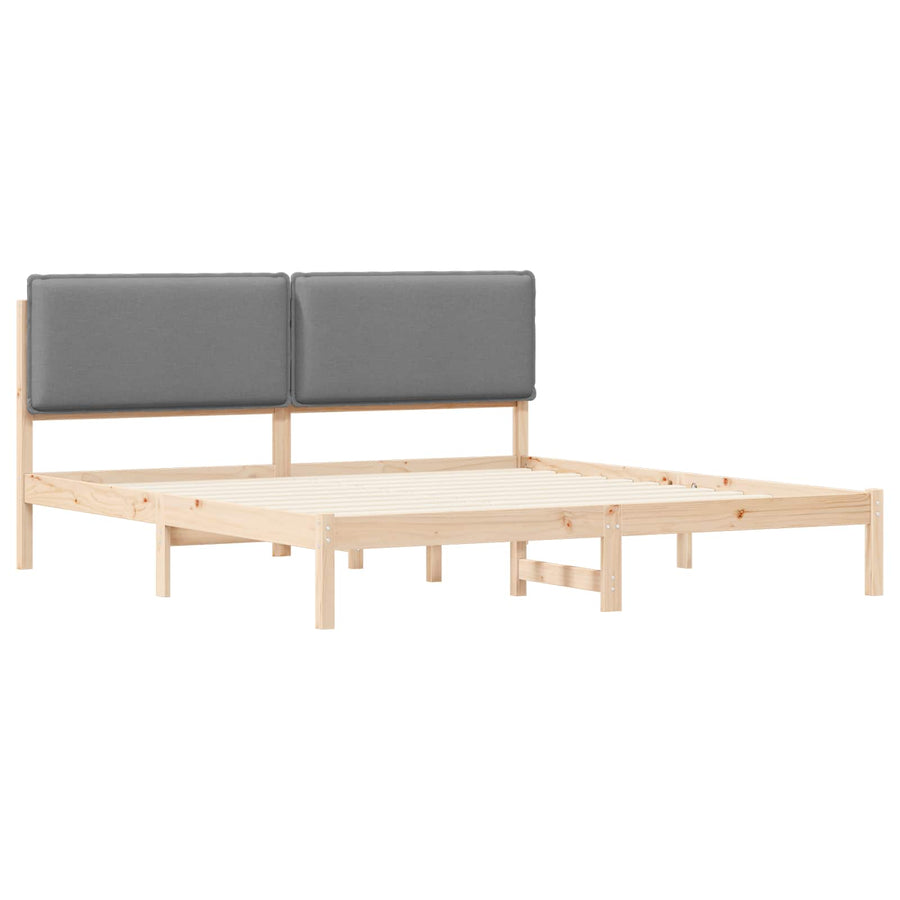 Bedframe met Gevoerd Hoofdgedeelte Lichtgrijs 180 x 200 cm