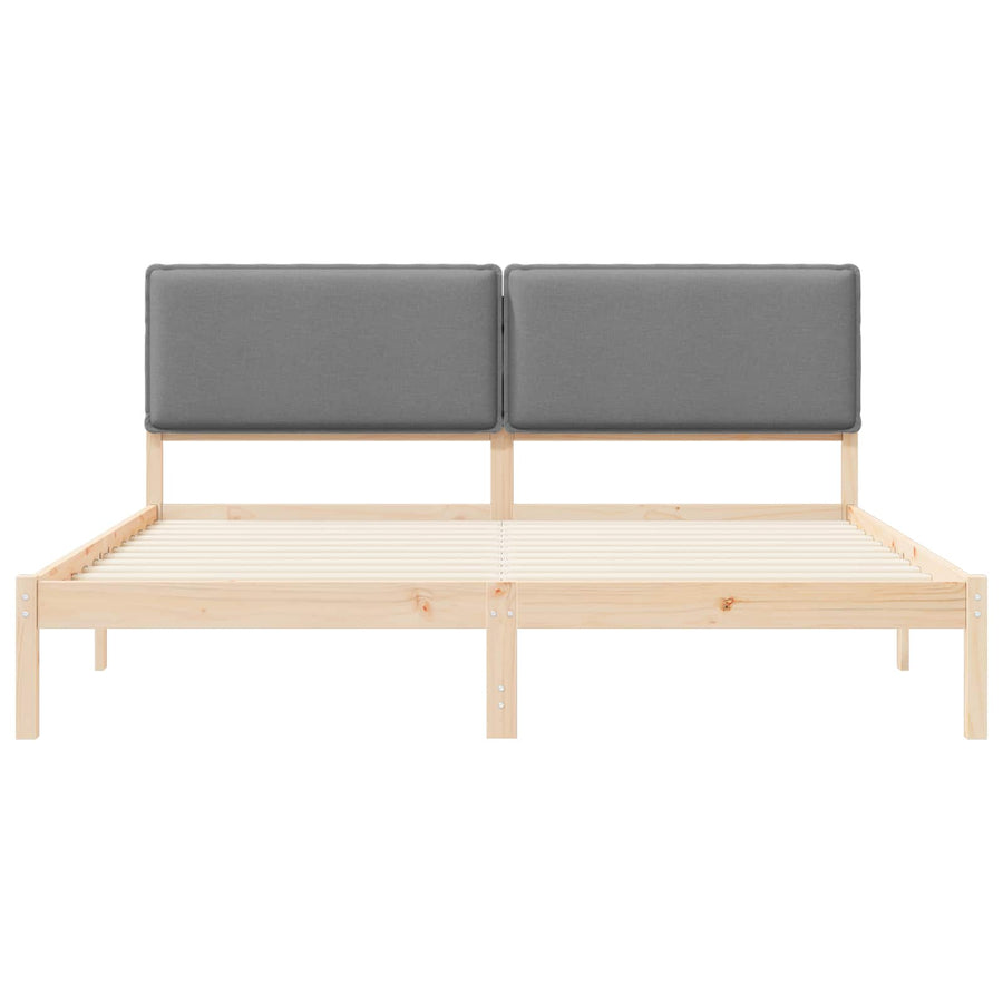 Bedframe met Gevoerd Hoofdgedeelte Lichtgrijs 180 x 200 cm