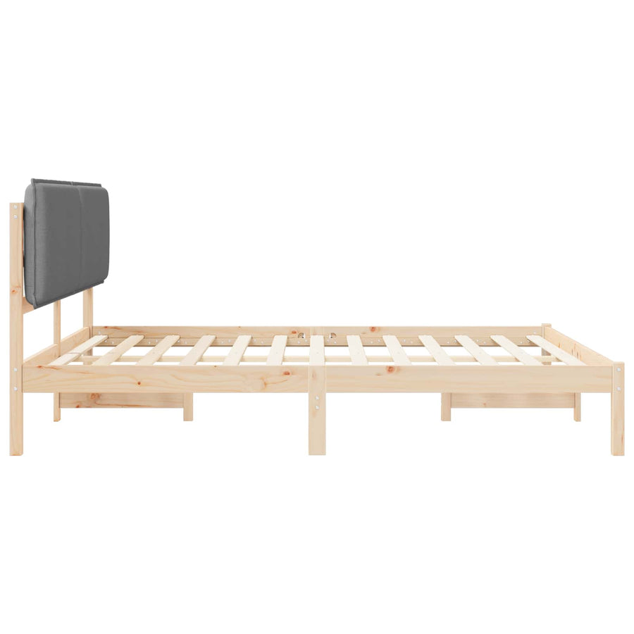 Bedframe met Gevoerd Hoofdgedeelte Lichtgrijs 180 x 200 cm