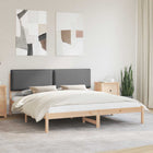 Bed Frame with Upholstered Headboard Dark Grey 180 x 200 cm