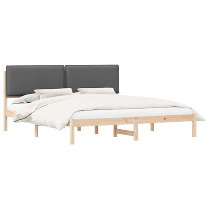 Bedframe met Gevoerd Hoofdgedeelte Donkergrijs 180 x 200 cm