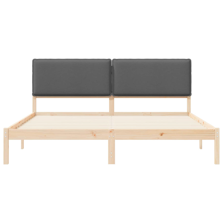 Bedframe met Gevoerd Hoofdgedeelte Donkergrijs 180 x 200 cm