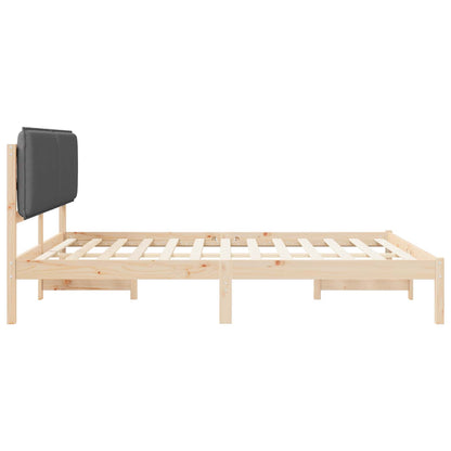 Bedframe met Gevoerd Hoofdgedeelte Donkergrijs 180 x 200 cm
