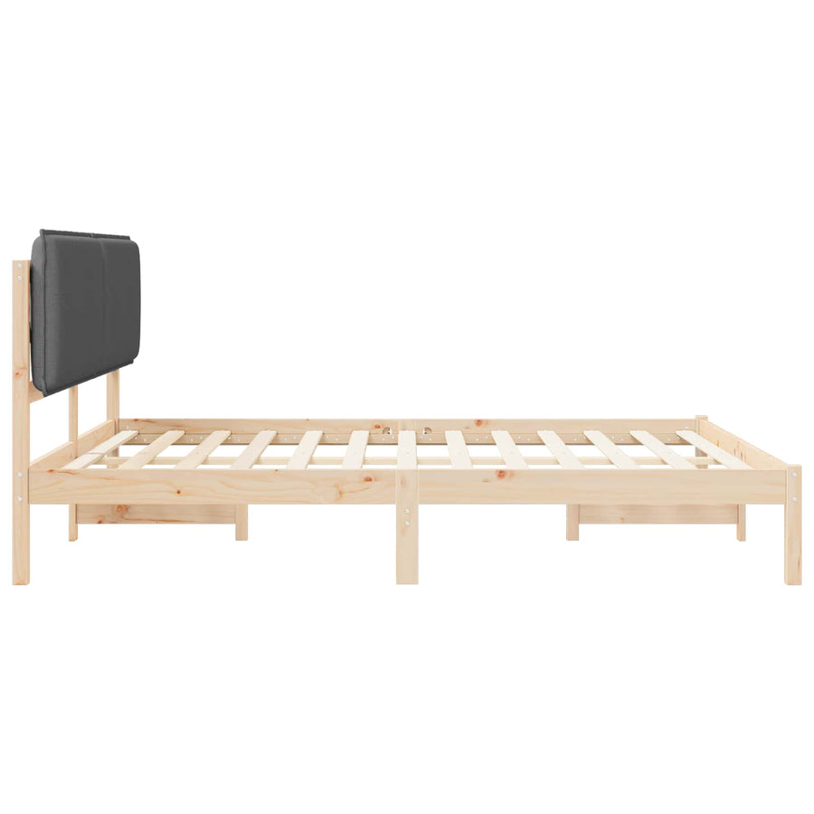Bedframe met Gevoerd Hoofdgedeelte Donkergrijs 180 x 200 cm
