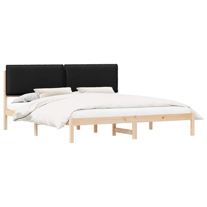 Bedframe met Gevoerd Hoofdgedeelte Zwart 180 x 200 cm