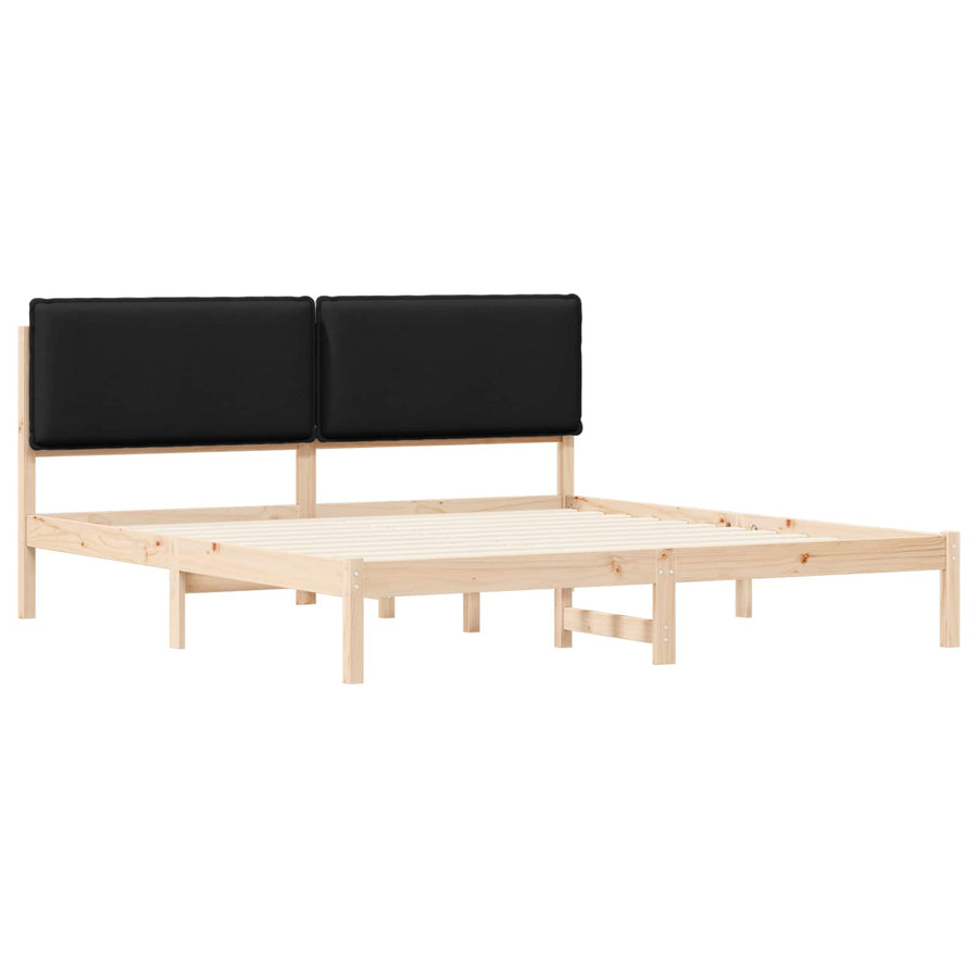 Bedframe met Gevoerd Hoofdgedeelte Zwart 180 x 200 cm