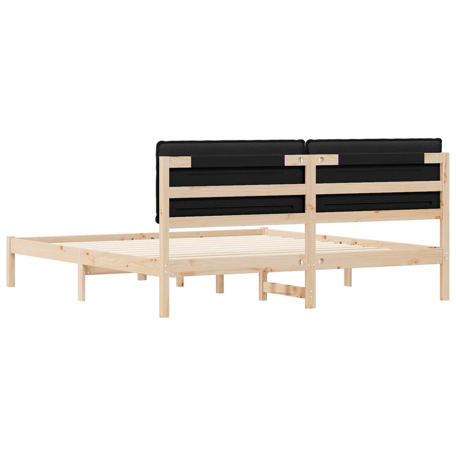 Bedframe met Gevoerd Hoofdgedeelte Zwart 180 x 200 cm