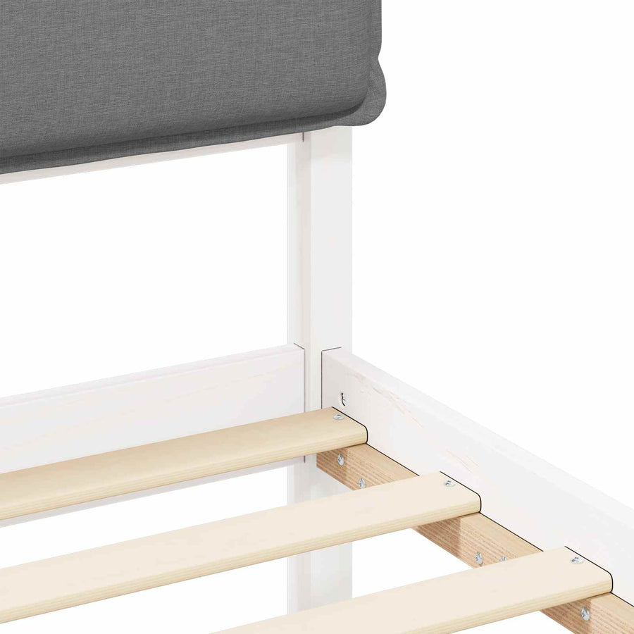 Bedframe met Gevoerd Hoofdgedeelte Lichtgrijs 180 x 200 cm
