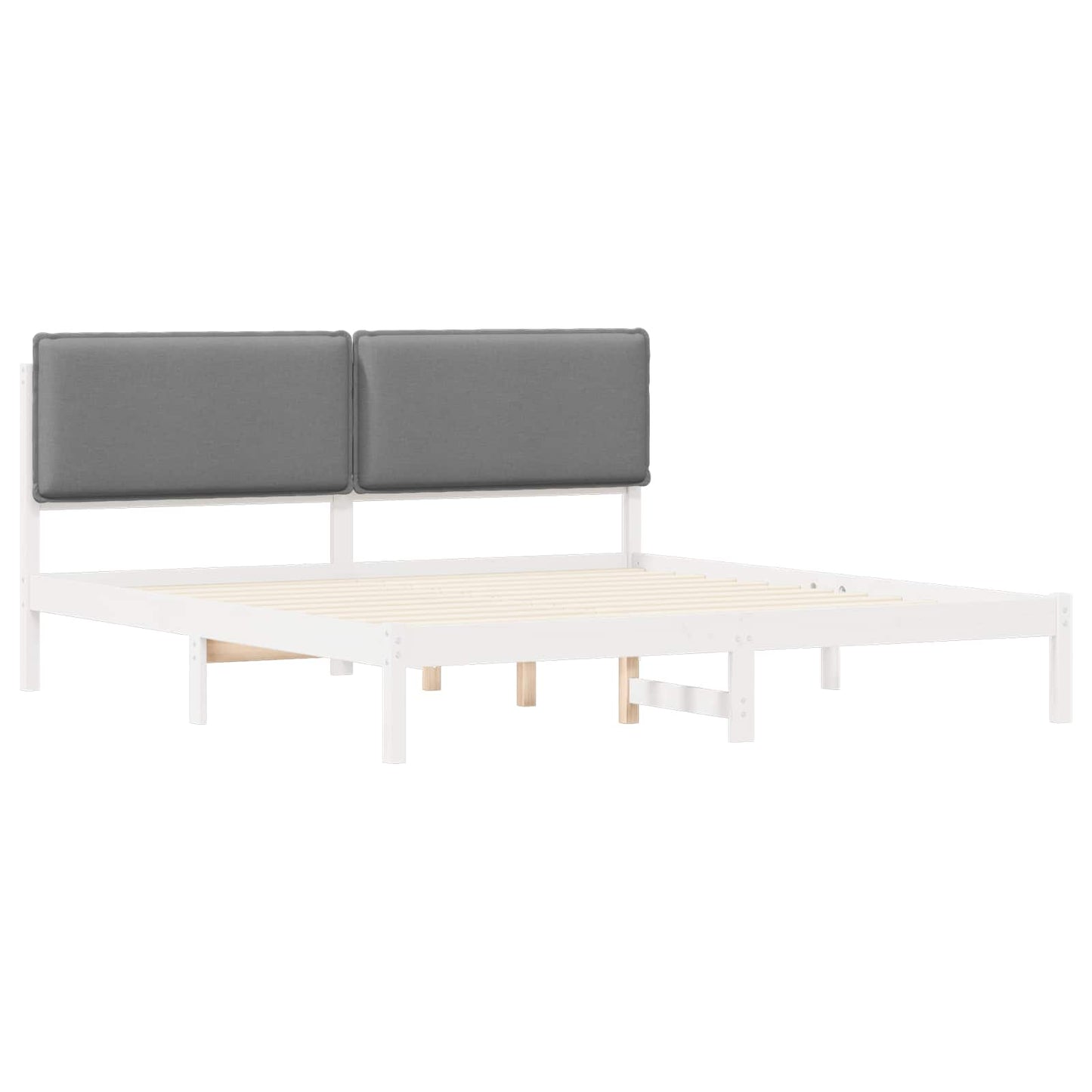 Bedframe met Gevoerd Hoofdgedeelte Lichtgrijs 180 x 200 cm