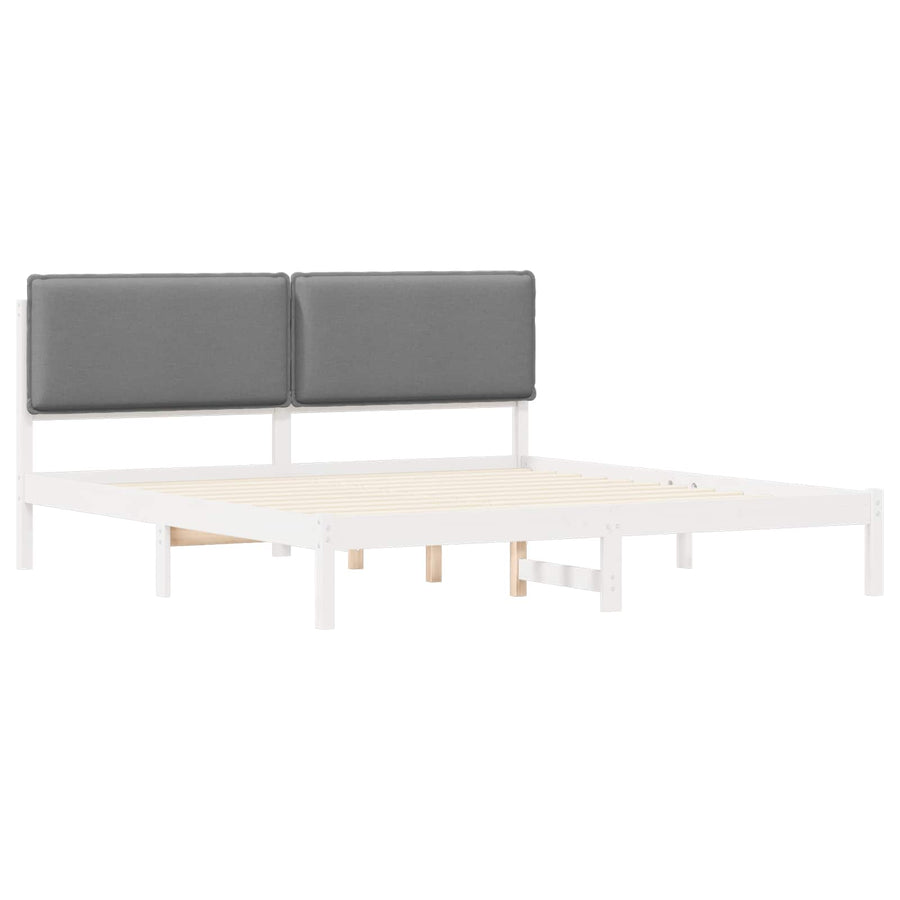Bedframe met Gevoerd Hoofdgedeelte Lichtgrijs 180 x 200 cm