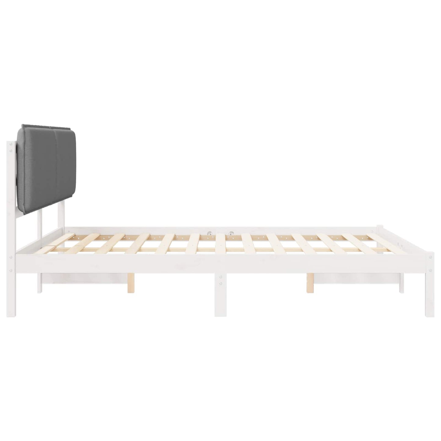 Bedframe met Gevoerd Hoofdgedeelte Lichtgrijs 180 x 200 cm