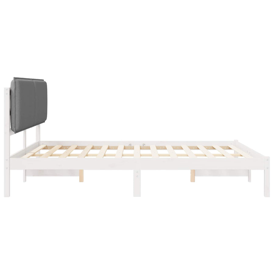 Bedframe met Gevoerd Hoofdgedeelte Lichtgrijs 180 x 200 cm